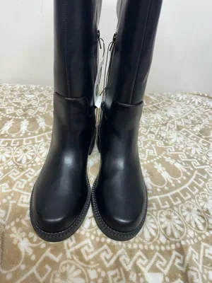 a new day Black Mid-Calf Faux Leather Boots with Chain Accent thumbnail 6