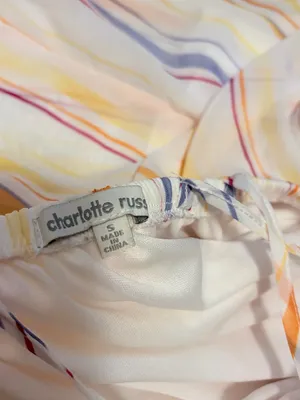 Charlotte Russe small White Striped Spaghetti Strap Ruffle Hem Maxi Dres thumbnail 5
