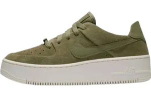 Nike Air Force 1 Sage Low Sneakers Suede Platform Trooper Phantom Green 9 thumbnail 1