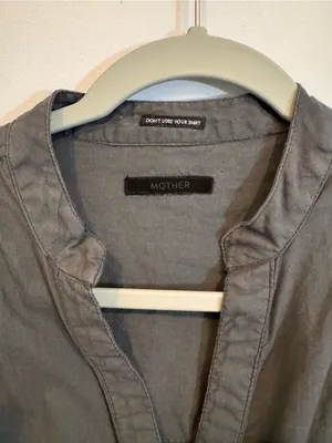 Mother The Airy High Low Shirt Dark Shadow Button Down thumbnail 4