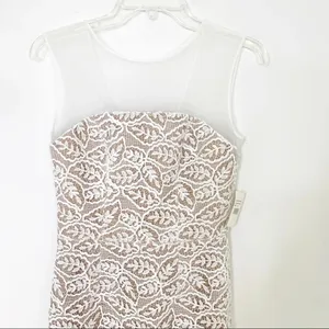NWT DRESS THE POPULATION Tegan Lace Midi Dress White Size XS thumbnail 8