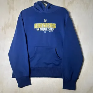 Milwaukee Brewers 2008 Playoffs Majestic Hoodie ThermaBase Insulation Women’s XL thumbnail 1