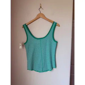 Aerie Green and White striped tank top size XL BNWT thumbnail 2
