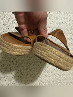 Beek Twinspot Platform Leather Sandals Tan Brown Women's Size 8 slides thumbnail 6