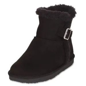 Floopi Mid Calf Winter Boots Size 10 Black Suede Fur Lined Pull On Style‎ NEW thumbnail 1