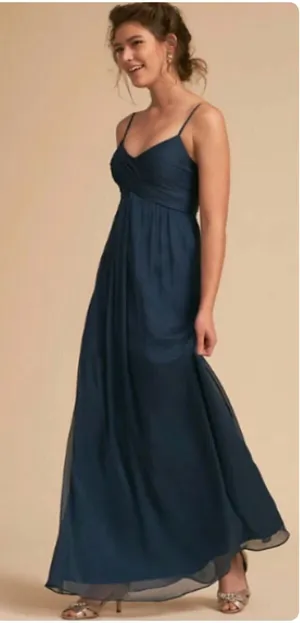 BHLDN Anthropologie Womens Bridgette Chiffon Bridesmaid Romantic‎ Maxi Gown XS thumbnail 1