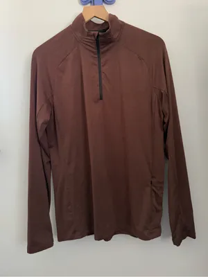 Rei Coop Medium Light Brown Long Sleeve 1/4 Zip Base Layer Outdoor Hike thumbnail 1