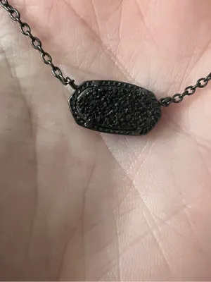 Kendra Scott Elisa Pendant Necklace in Black Drusy thumbnail 3