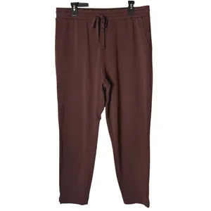 Old Navy Baby Terry Joggers Women Large Brown High Waisted Drawstring Athleisure thumbnail 2