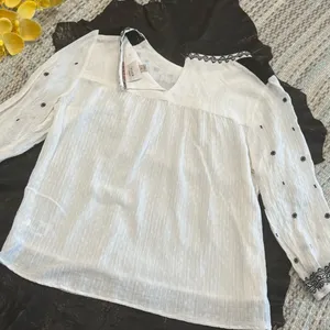 Knox Rose White Embroidered Peasant Top Size M thumbnail 6