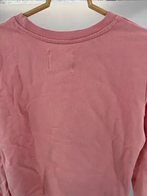 ban.do Pastel Pink Sweatshirt red floral hearts trust where you are M casual thumbnail 3