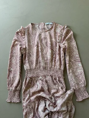 Boutique Pink Marble tiered smocked-waist midi dress thumbnail 3