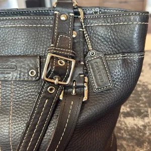 Coach Black Vintage Hamilton Pebbled Leather Handbag Tote Bag 13089 thumbnail 2