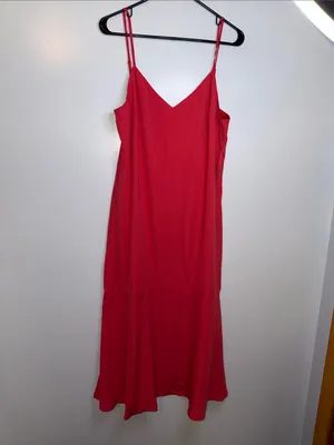Lulu's Bright Red Midi Slip Dress with Spaghetti Straps thumbnail 5