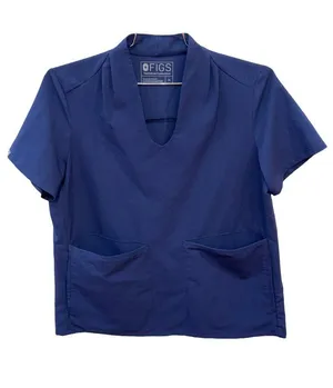 FIGS Banepa Navy Scrub Shirt Short Sleeve 2 Pocket Medium Nurse Uniform Hospital thumbnail 1