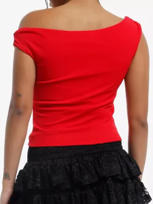 Women’s One-Shoulder Red Top thumbnail 3