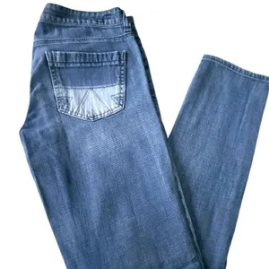 American Eagle Vintage Low Rise Blue Jeans Embroidered Bleached Pattern Pockets thumbnail 6