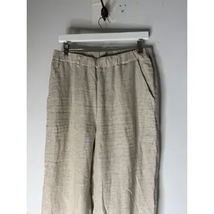 Quince 100% European Linen Pants Flax Beige Straight Leg Elastic Waist M thumbnail 3