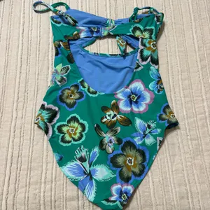 Aerie Keyhole Floral Full Coverage Floral Green One Piece thumbnail 4
