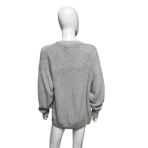 RedHead Womens Gray Chunky Knit Henley Sweater Button Neck Cotton Blend Size M thumbnail 5