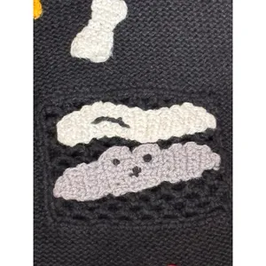Vintage Karen Scott Halloween Sweater Vest Hand Embroidered Ghost Pumpkin Witch thumbnail 14