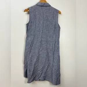 Magaschoni Blue 100% Linen dress Size S thumbnail 6
