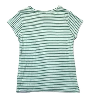 Kelly Green & White Striped Lucky Embroidered Tee Women’s Size Medium thumbnail 3