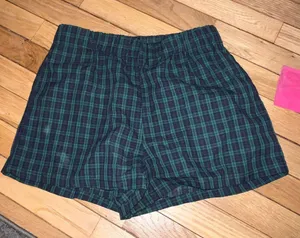 pajama sleep plaid shorts thumbnail 1