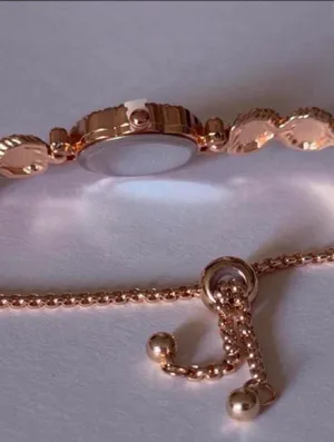 Brand New Pink and gold flower Crystal watch with rhinestones thumbnail 4