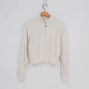 Lululemon Ready to Rulu Half-Zip Pullover White Opal Cropped Athletic Women's 2 thumbnail 3