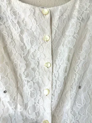 Vintage 80s Black & White Lace Drop Waist Back Bow Party Dress Size Small thumbnail 4