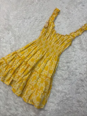 Urban outfitters Yellow Floral Smocked Sundress thumbnail 2