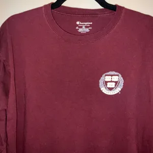 Champion Harvard University Long Sleeve Maroon Cotton Crewneck Tee Shirt XL thumbnail 5