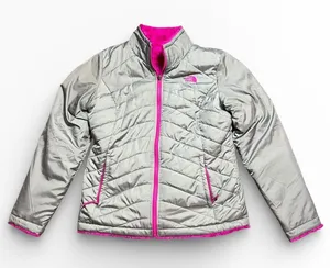 The North Face Mossbud Swirl Reversible Jacket Silver‎ Pink Womens Medium Warm thumbnail 1