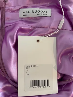 NWT Mac Duggal Lilac Satin Beaded Bow Gown Dress Size 8 Style 68144⁠ thumbnail 8