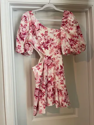 Hello Molly Sweetest Kind Dress Pink Floral Cut Out Mini Dress thumbnail 3