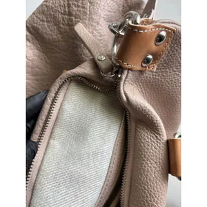 Pulicati Italian Leather Tote Bag Taupe Beige Convertible Crossbody Purse thumbnail 10