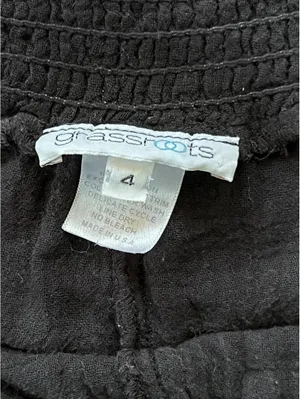 Vintage Y2K Grassroots Black Gauze Cotton Low Rise Wide Leg Pants Size 4 🖤 thumbnail 6