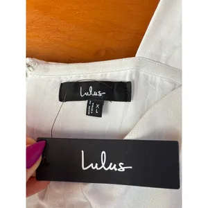 NWT Lulus Tier-ly Delightful White Tie-Strap Tiered Bustier Mini Dress Short XL thumbnail 6