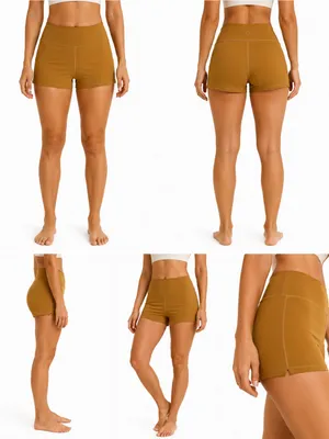 aerie High-Waist Mustard Active Shorts thumbnail 2