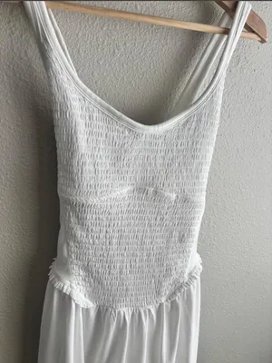 White Smocked Tennis Dress thumbnail 3
