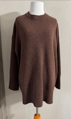 a new day Brown Crewneck Long Sweater thumbnail 1