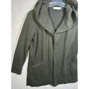 Ann Taylor Loft‎ Hoodie Sweatshirt Jacket Womens Medium Green Open Long Sleeve thumbnail 5
