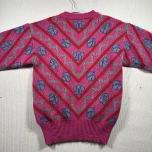 TOGETHER Women’s Small Vintage Style Pink Geometric Knit Sweater thumbnail 12