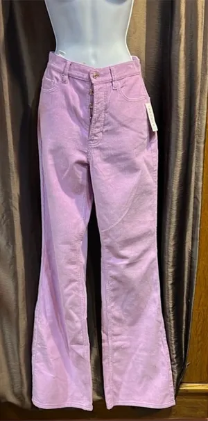 Pacsun Lilac corduroy high waist flare jeans thumbnail 1