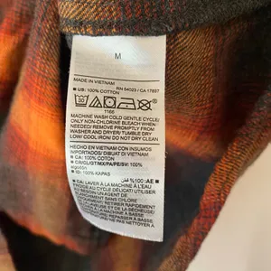 Old Navy Evermore Flannel The Boyfriend Shirt Orange Black Plaid Women's Medium thumbnail 8