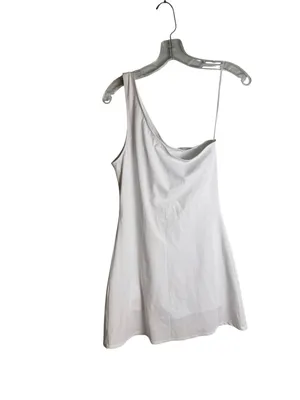 Abercrombie & Fitch White One Shoulder Tennis Dress Built In Shorts Pocket ST thumbnail 2