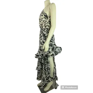 Alexis Fot Target Botanical Black White one shoulder high low Dress Small thumbnail 7