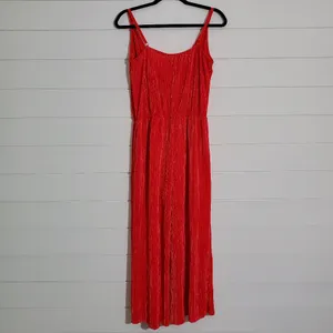 Love,Fire‎ Vibrant Red Pleated Wide-Leg Jumpsuit Sleeveless Size L NEW thumbnail 6