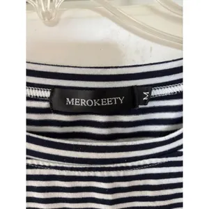 Merokeety Womens Striped Tie Waist Short Sleeve T-Shirt Dress Navy White Medium thumbnail 3